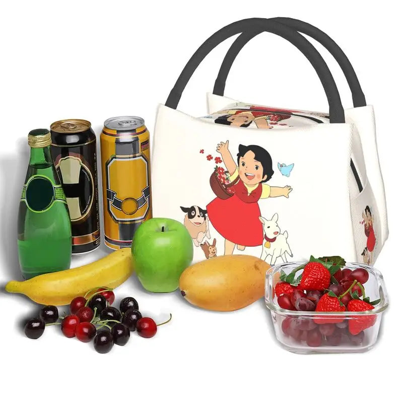 Heidi The Girl From The Alps Snow Cream Insulated Lunch Bags-Enchanted peach