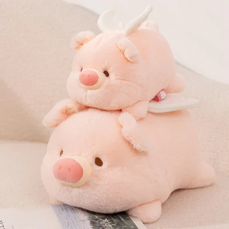 Kawaii Flying Angel Pig Plush-Enchanted peach