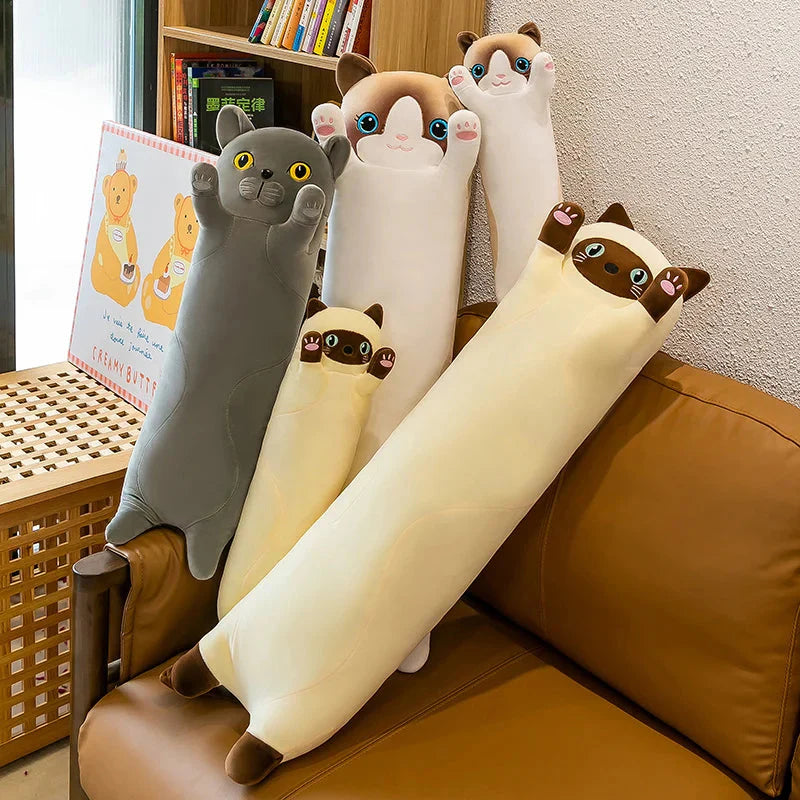 Long Snuggly Cat Siamese British Shorthair Snowshoe Plushies Collection-Enchanted peach