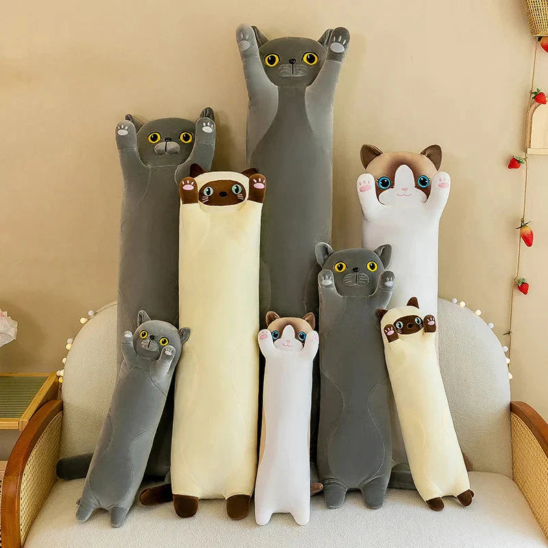 Long Snuggly Cat Siamese British Shorthair Snowshoe Plushies Collection-Enchanted peach