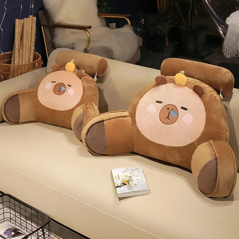Sleepy Capybara Resting Cushion Pillow-Enchanted peach