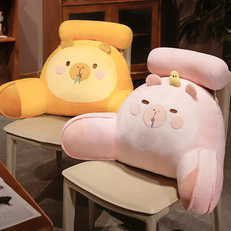 Sleepy Capybara Resting Cushion Pillow-Enchanted peach