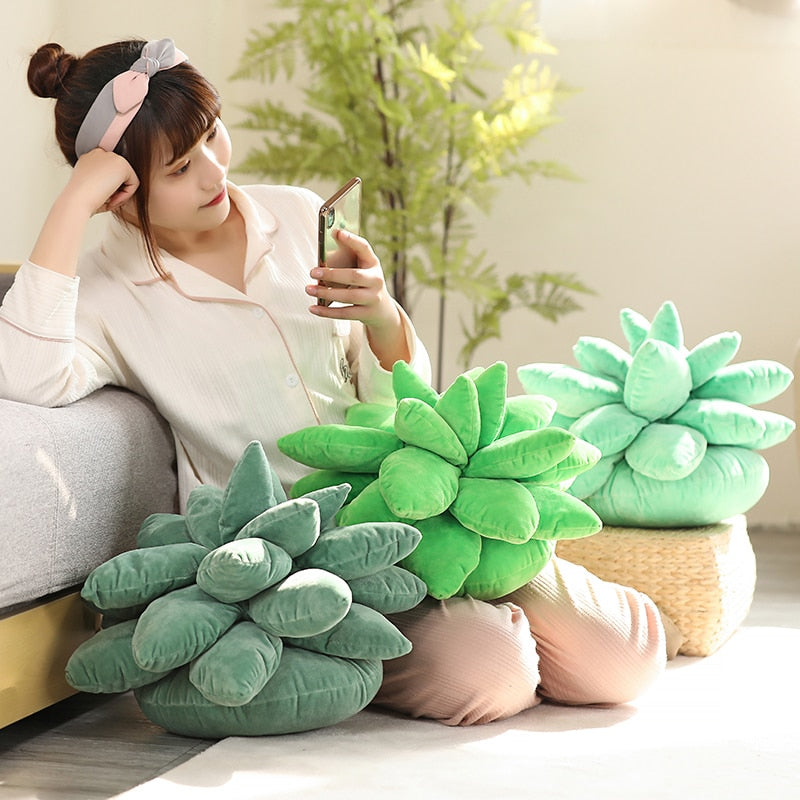 25/45cm Lifelike Succulent Plants Plush Pillow