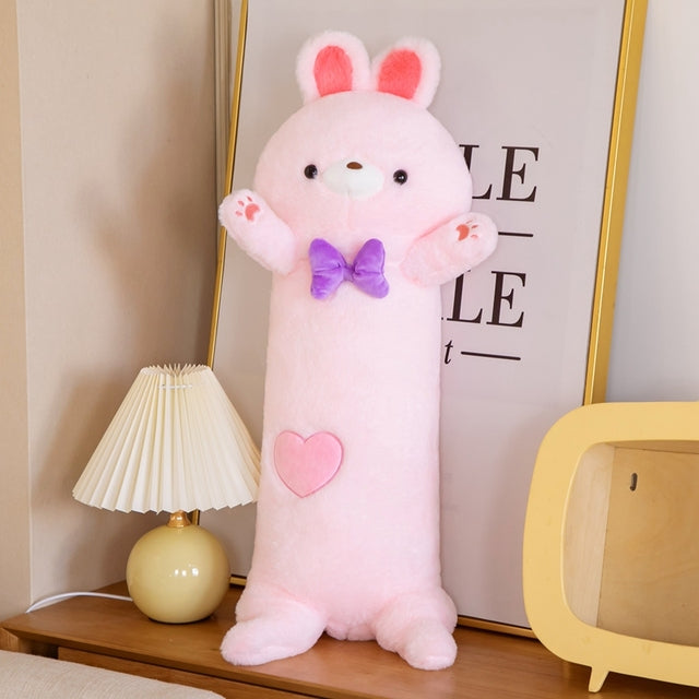 80cm Fluffy Long Otter Bunny Stuffed Plushies-Enchanted peach