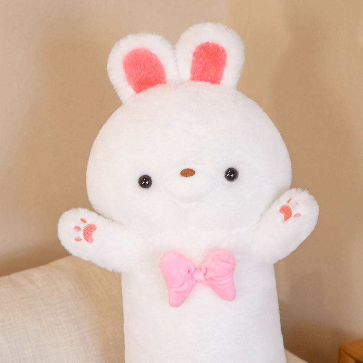 80cm Fluffy Long Otter Bunny Stuffed Plushies-Enchanted peach