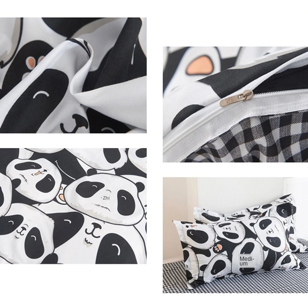 A Million Cute Pandas Bedding Set-Enchanted peach