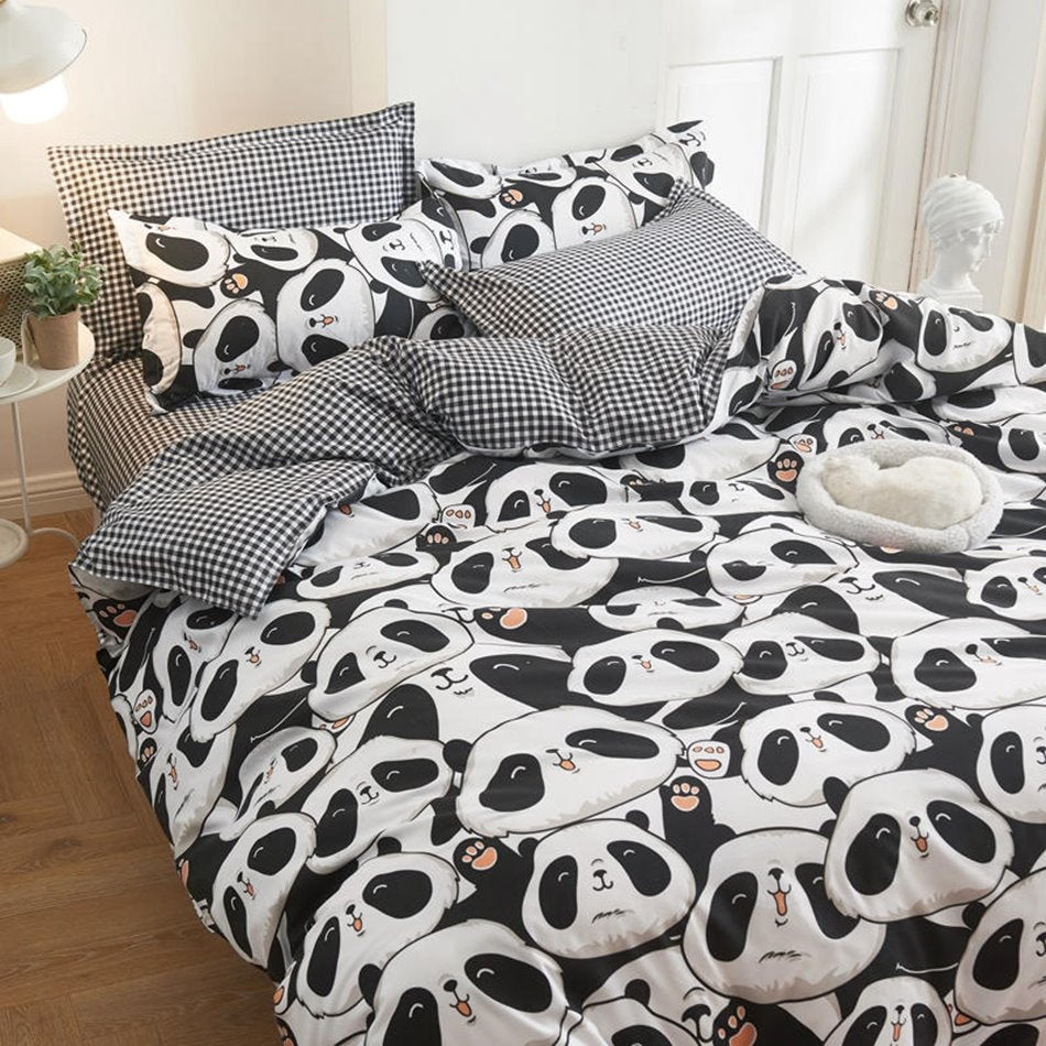 A Million Cute Pandas Bedding Set-Enchanted peach