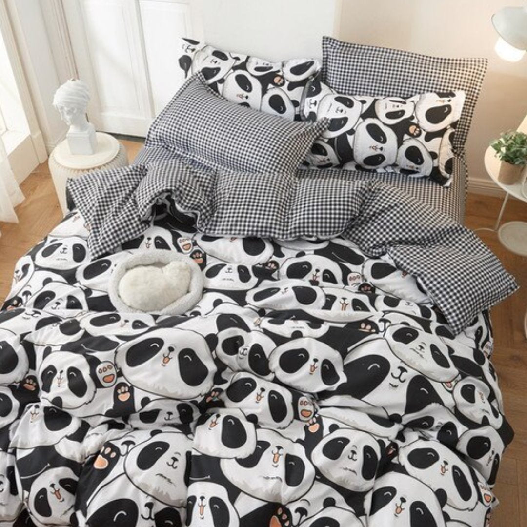 A Million Cute Pandas Bedding Set-Enchanted peach