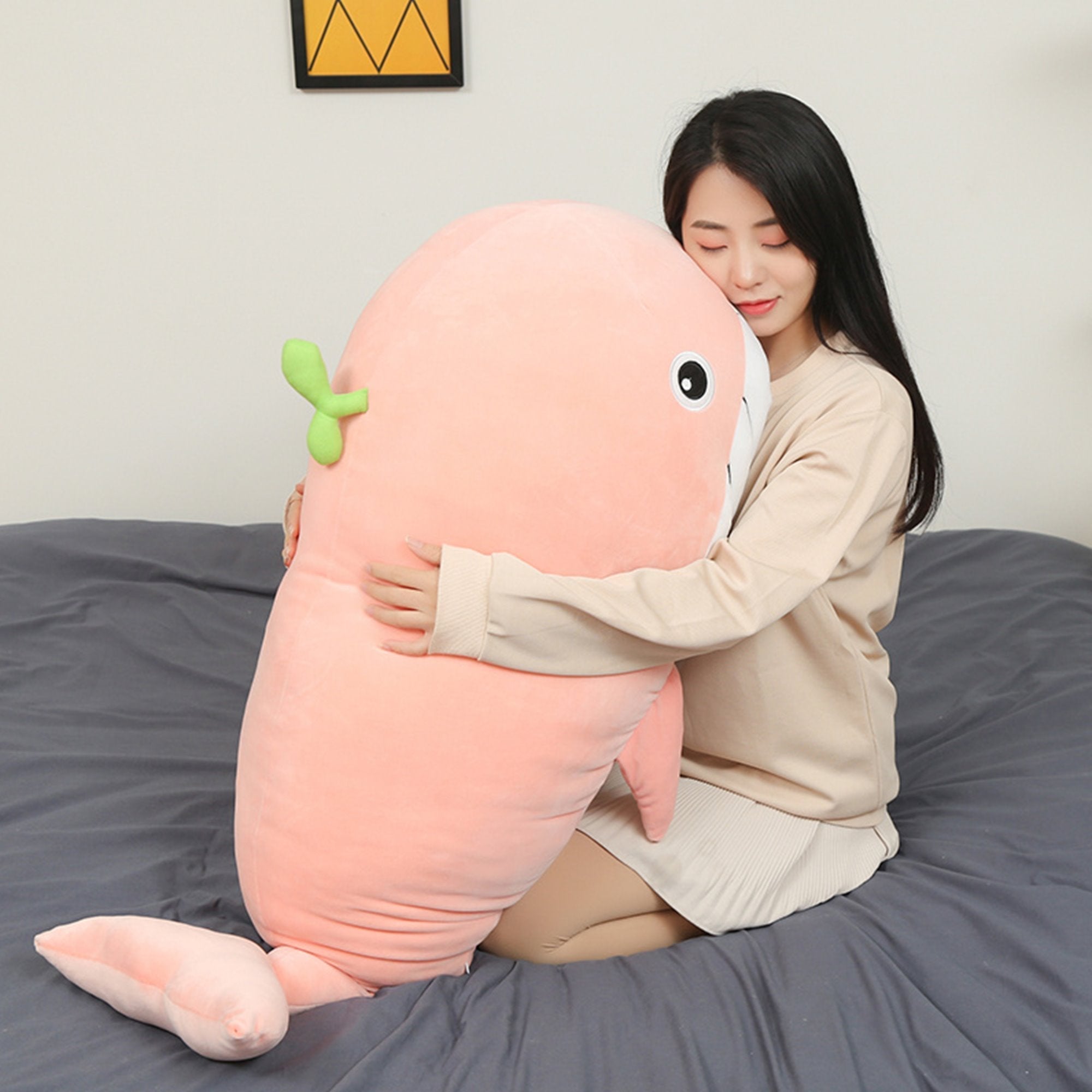 A Pod of Cuddly Whale Plushies-Enchanted peach