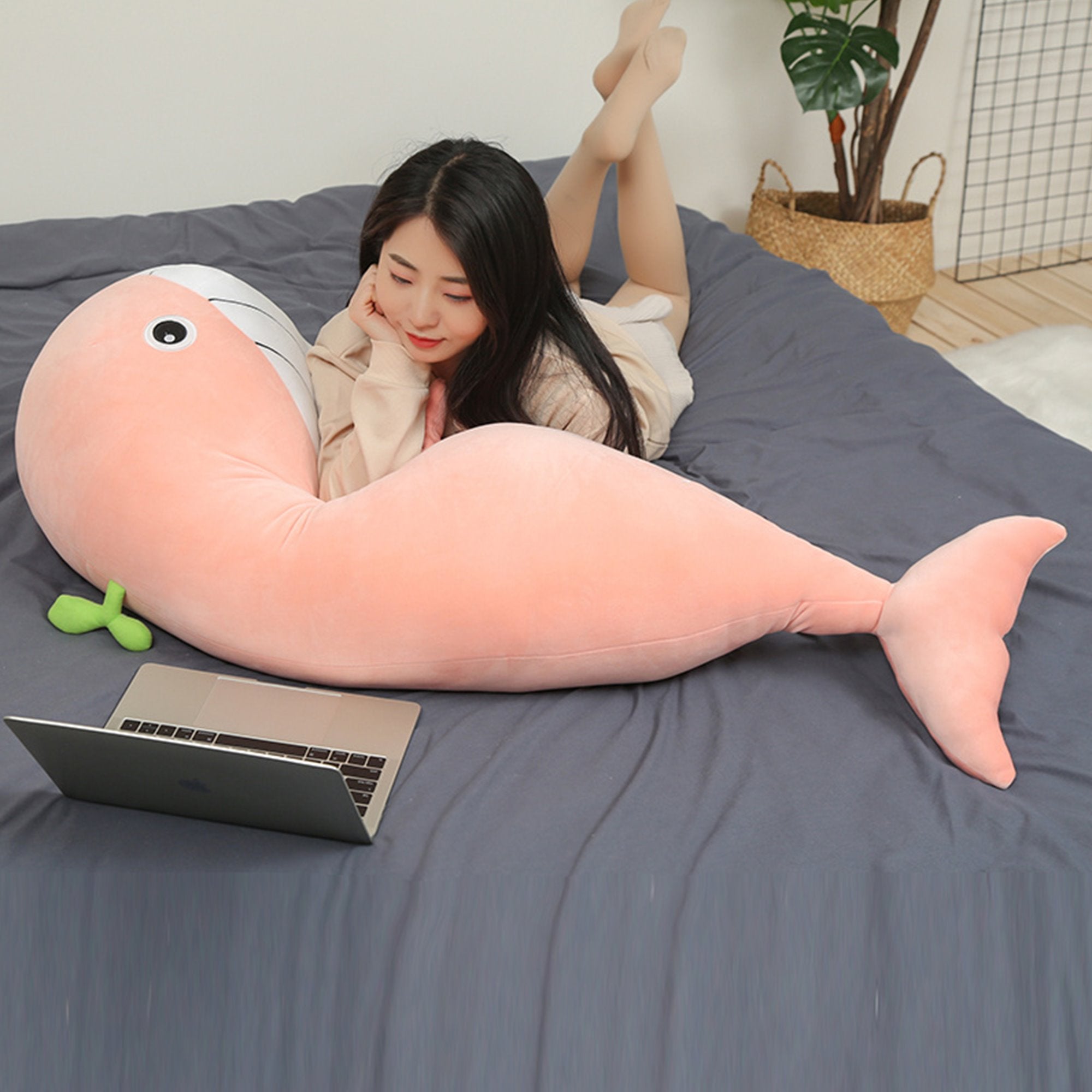 A Pod of Cuddly Whale Plushies-Enchanted peach