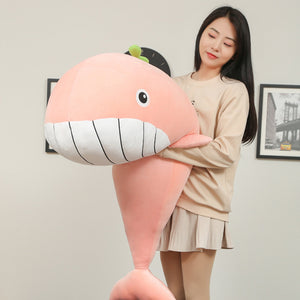 A Pod of Cuddly Whale Plushies-Enchanted peach