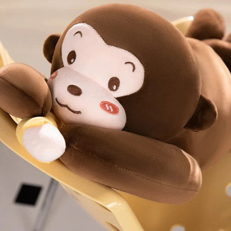 Abu the Cheeky Monkey Plushie-Enchanted peach