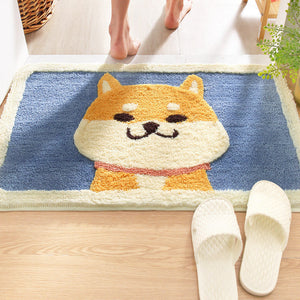 Adorable Animals Rectangle Non-Slip Fluffy Bath Mats Collection-Enchanted peach