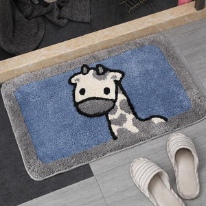 Adorable Animals Rectangle Non-Slip Fluffy Bath Mats Collection-Enchanted peach