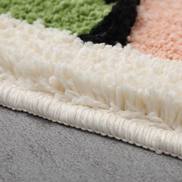 Adorable Animals Rectangle Non-Slip Fluffy Bath Mats Collection-Enchanted peach