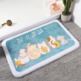 Adorable Animals Rectangle Non-Slip Fluffy Bath Mats Collection-Enchanted peach