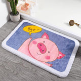 Adorable Animals Rectangle Non-Slip Fluffy Bath Mats Collection-Enchanted peach