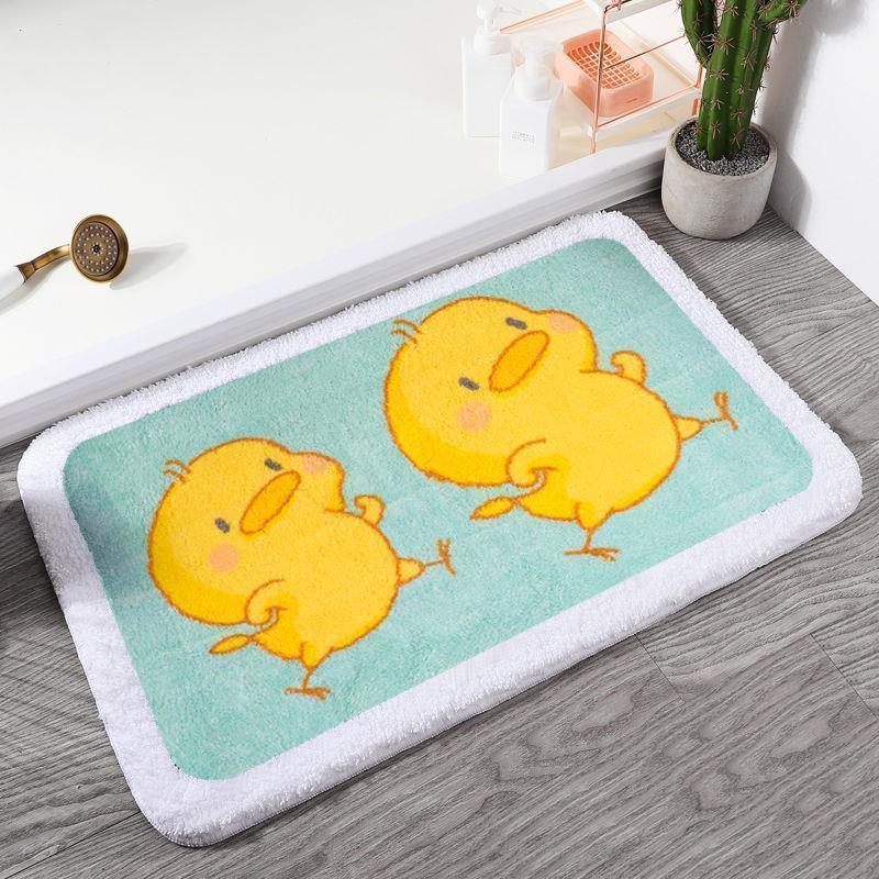 Adorable Animals Rectangle Non-Slip Fluffy Bath Mats Collection-Enchanted peach