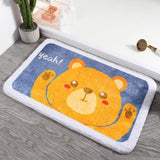 Adorable Animals Rectangle Non-Slip Fluffy Bath Mats Collection-Enchanted peach