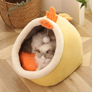 Adorable Cat Dog Pet Beds Hideout Caves-Enchanted peach