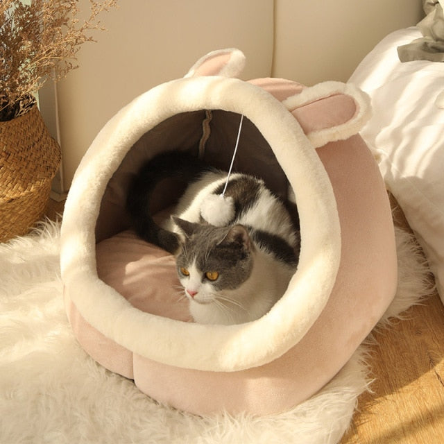 Adorable Cat Dog Pet Beds Hideout Caves-Enchanted peach