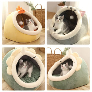 Adorable Cat Dog Pet Beds Hideout Caves-Enchanted peach