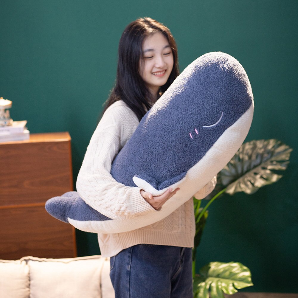 Adorable Fluffy Blue Whale Plushie-Enchanted peach