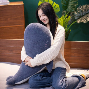 Adorable Fluffy Blue Whale Plushie-Enchanted peach