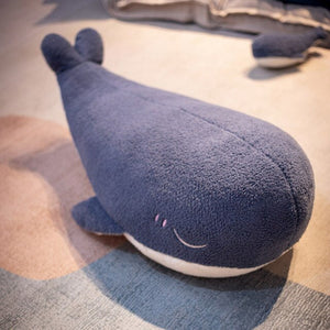 Adorable Fluffy Blue Whale Plushie-Enchanted peach