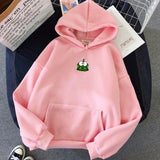 Adorable Frog Hoodie-Enchanted peach