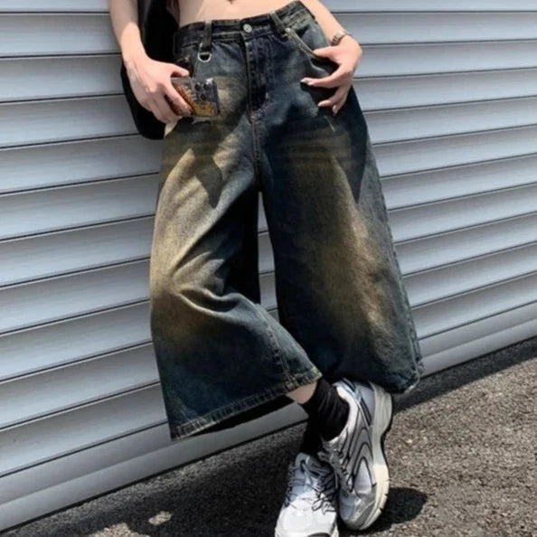 American Vintage Denim Jorts-Enchanted peach