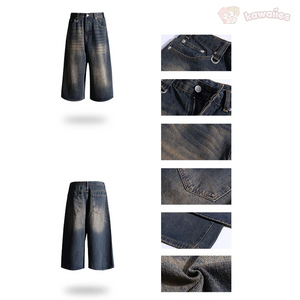 American Vintage Denim Jorts-Enchanted peach