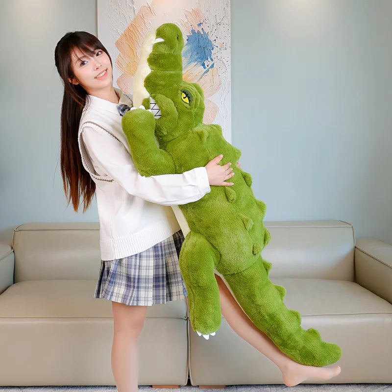 Angry Giant Green Crocodile Plushies-Enchanted peach