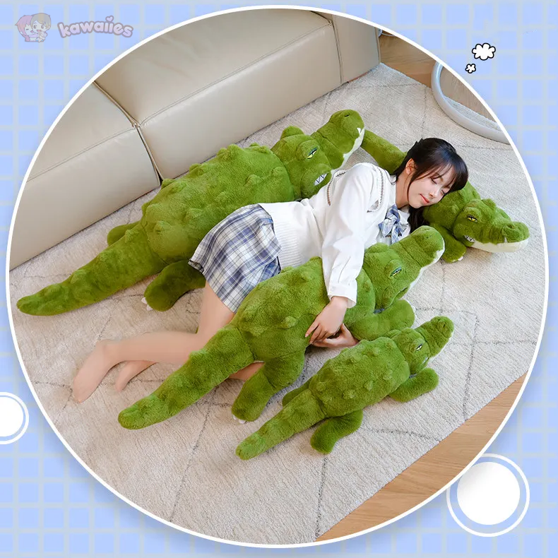 Angry Giant Green Crocodile Plushies-Enchanted peach