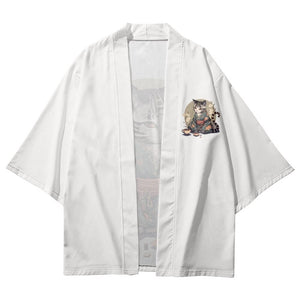 Anime Cat in Kimono Unisex Kimono Collection-Enchanted peach