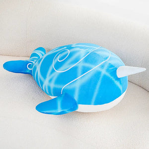 Anime Childe Tartaglia Blue Narwhal Whale Plush-Enchanted peach