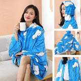 Anime Demon Slayer Hooded Cape Blanket-Enchanted peach