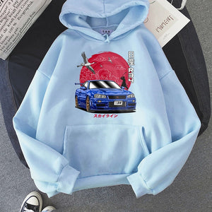 Anime Initial D Hooded Sweatshirt-Enchanted peach