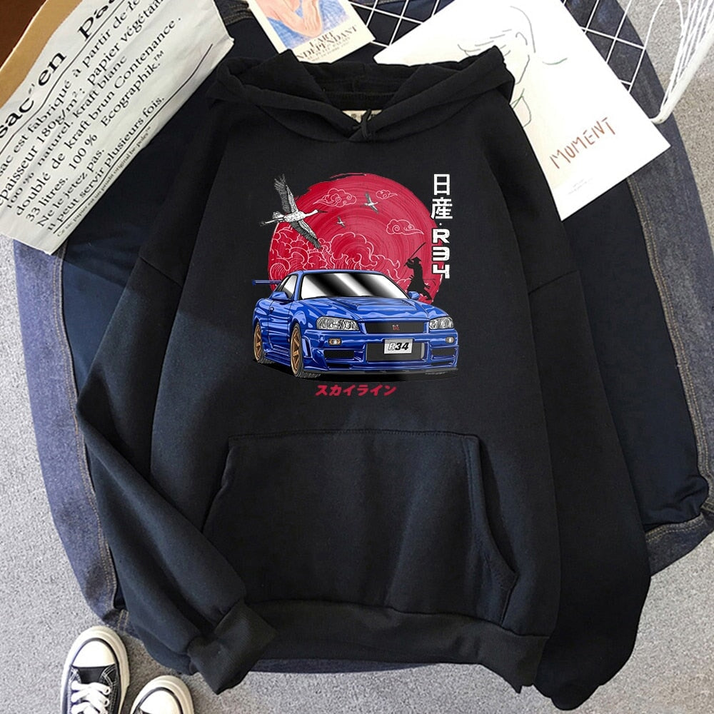 Anime Initial D Hooded Sweatshirt-Enchanted peach