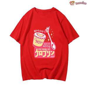 Anime Kero Pudding Cups Cardcaptor Sakura Unisex Tee-Enchanted peach