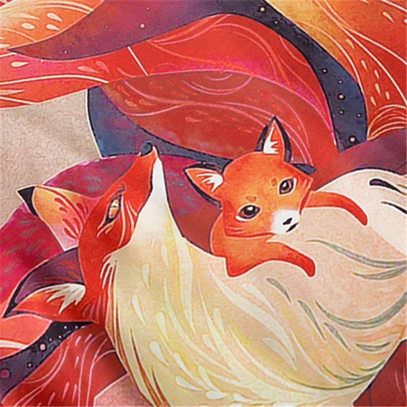 Anime Nine Tailed Fox Unisex Kimono-Enchanted peach