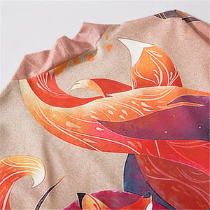 Anime Nine Tailed Fox Unisex Kimono-Enchanted peach