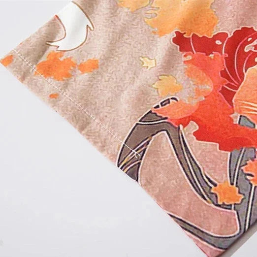 Anime Nine Tailed Fox Unisex Kimono-Enchanted peach