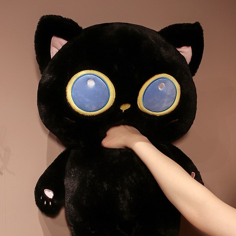 Arrayah the Blue Eye Black Cat Plushie-Enchanted peach