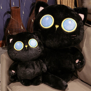 Arrayah the Blue Eye Black Cat Plushie-Enchanted peach