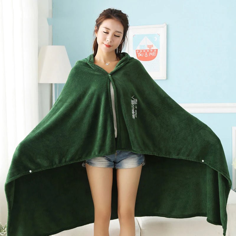 Attack on Titan Emerald Green Hoodie Blanket-Enchanted peach