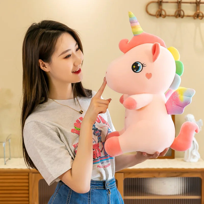 Avie the Rainbow Unicorn Plushie-Enchanted peach