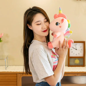 Avie the Rainbow Unicorn Plushie-Enchanted peach