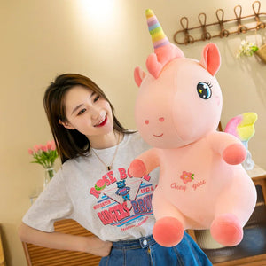 Avie the Rainbow Unicorn Plushie-Enchanted peach