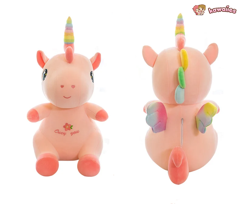 Avie the Rainbow Unicorn Plushie-Enchanted peach